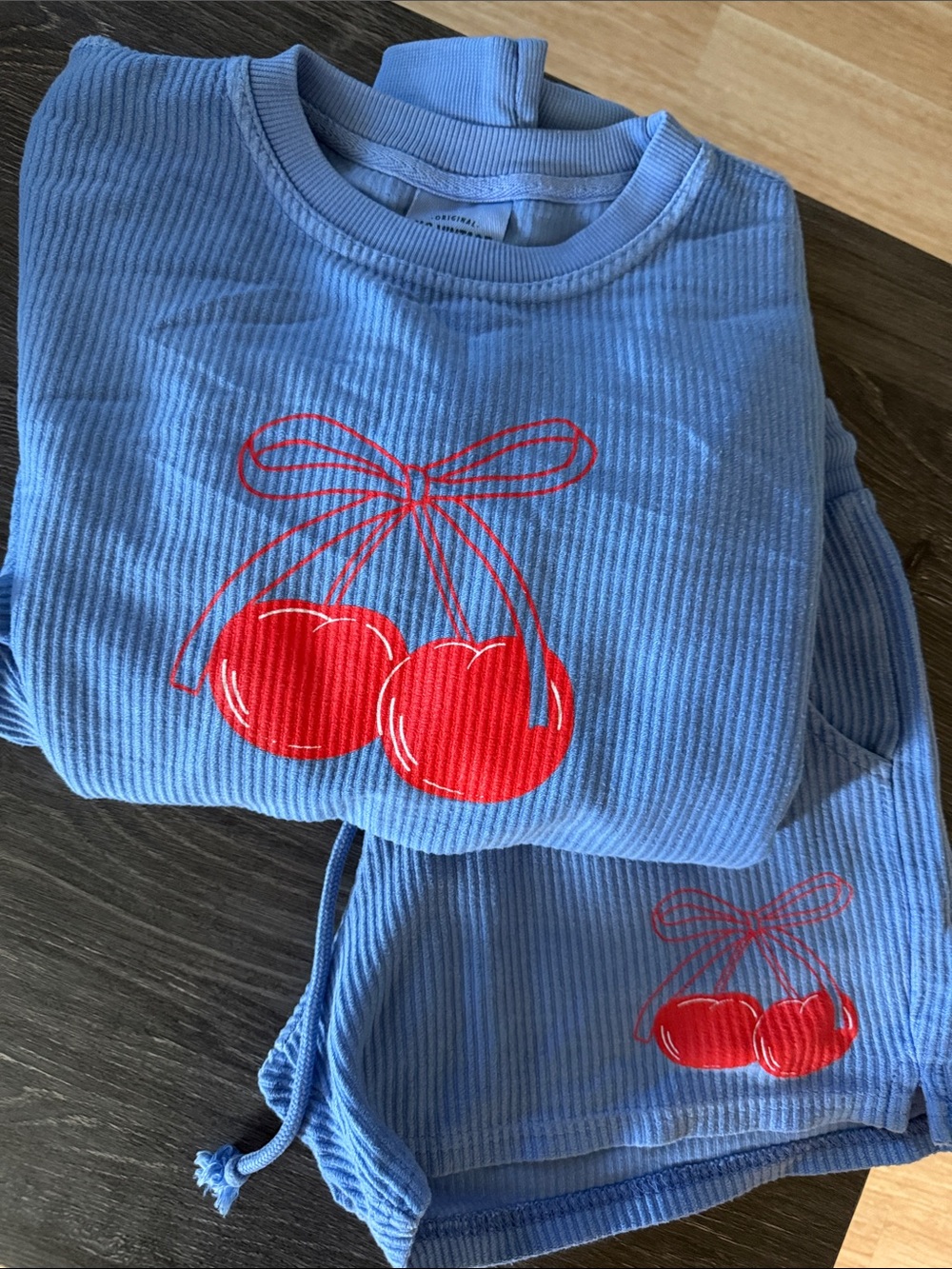 Lounge Set with Red Cherry Print